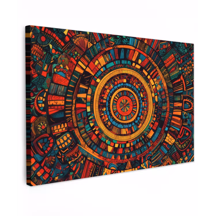 Mandala - Cirkels - Patronen Tuinposter op houten frame 2 cm dik klein -3d