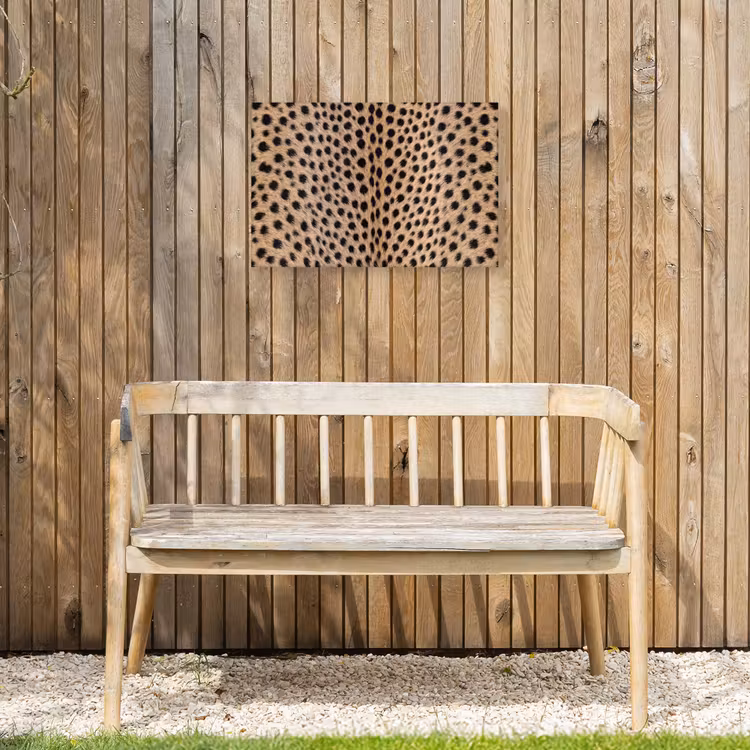 Vacht - Jachtluipaard - Zwart - Wit Tuinposter op houten frame 2 cm dik klein -sfeer4