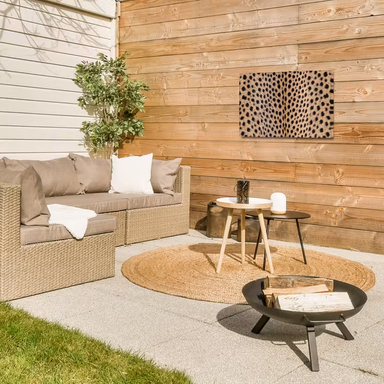 Vacht - Jachtluipaard - Zwart - Wit Tuinposter op houten frame 2 cm dik klein -sfeer2