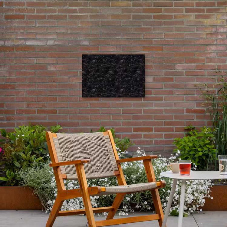 Marmer - Aders - Zwart Tuinposter op houten frame 2 cm dik klein 845 -sfeer3