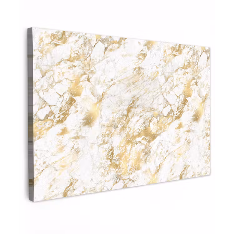 Marmer - Goud - Structuur Tuinposter op houten frame 2 cm dik klein 845 -3d