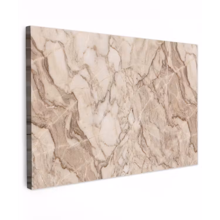Marmer - Aderen - Textuur - Beige - Modern Tuinposter op houten frame 2 cm dik klein -3d