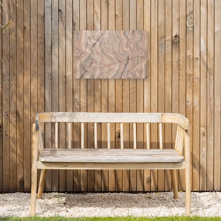 Marmer - Patroon - Abstract - Beige - Groen Tuinposter op houten frame 2 cm dik klein -sfeer4