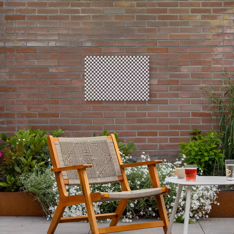 Marmer - Patroon - Grijs Tuinposter op houten frame 2 cm dik klein 845 -sfeer3