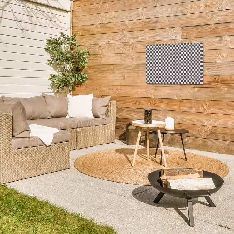 Marmer - Patroon - Grijs Tuinposter op houten frame 2 cm dik klein 845 -sfeer2