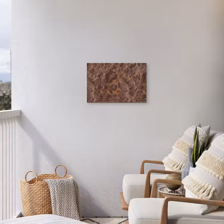 Marmer - Patroon - Natuur - Bruin - Goud Tuinposter op houten frame 2 cm dik klein -sfeer1