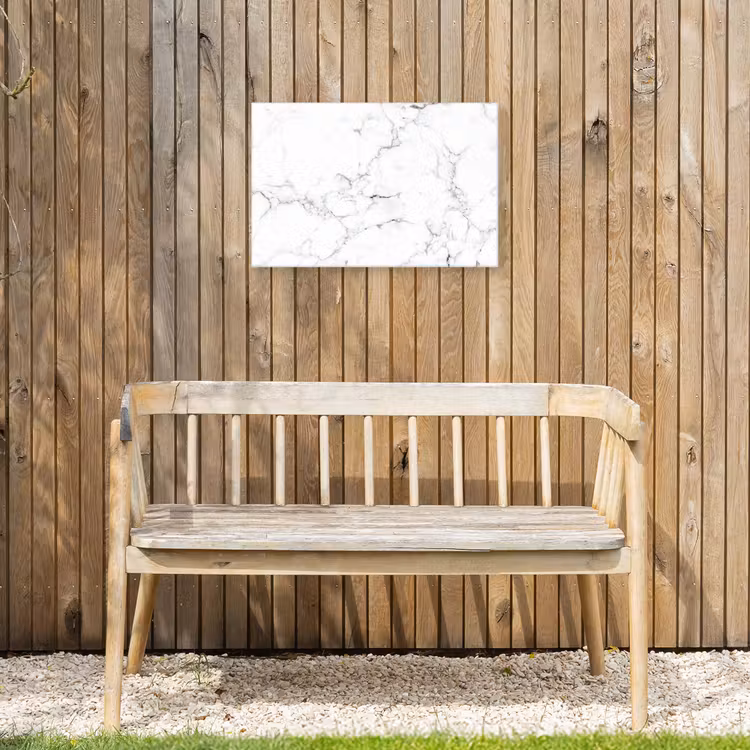 Marmer - Wit - Grijs - Luxe - Marmerlook - Structuur Tuinposter op houten frame 2 cm dik klein -sfeer4