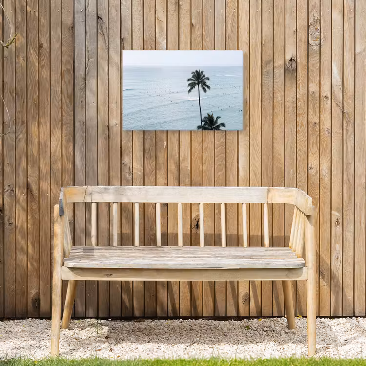 Oceaan - Palmbomen - Surfers Tuinposter op houten frame 2 cm dik klein -sfeer4