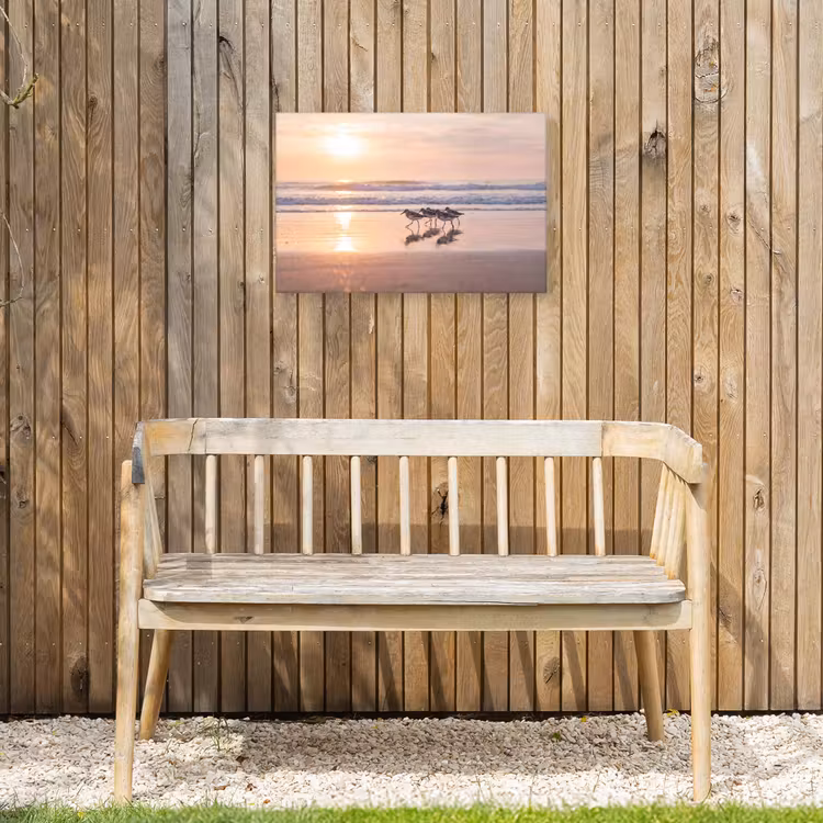 Zee - Vogels - Strand Tuinposter op houten frame 2 cm dik klein -sfeer4