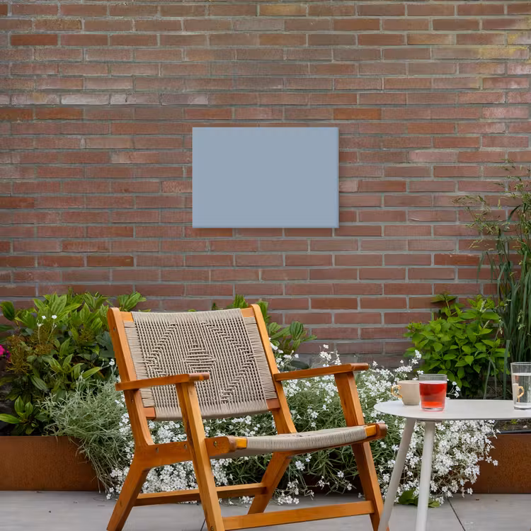 Mellow - Breeze - Blauw Tuinposter op houten frame 2 cm dik klein 845 -sfeer3