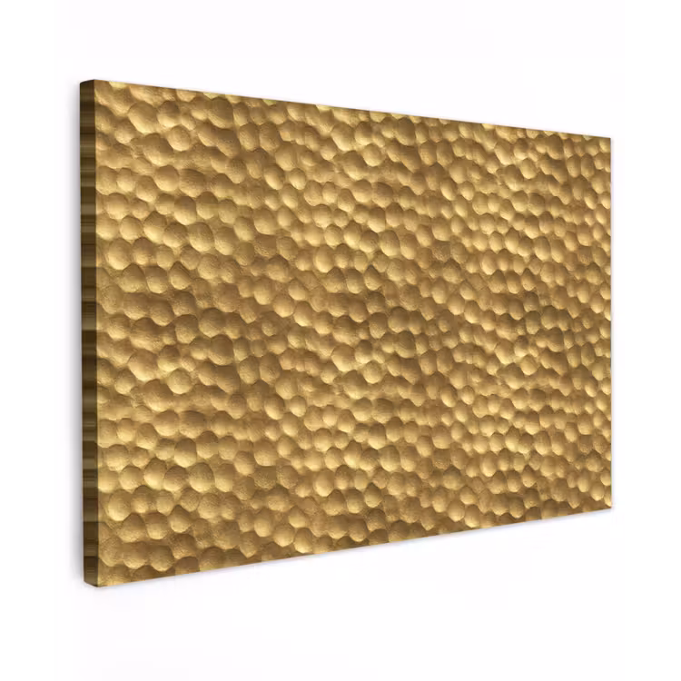 Metaal - Dynamisch - Goud Tuinposter op houten frame 2 cm dik klein 845 -3d