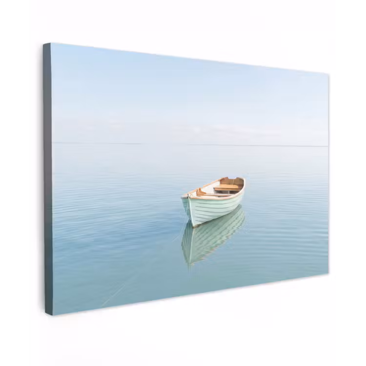 Minimalistisch - Boot - Zee Tuinposter op houten frame 2 cm dik klein -3d