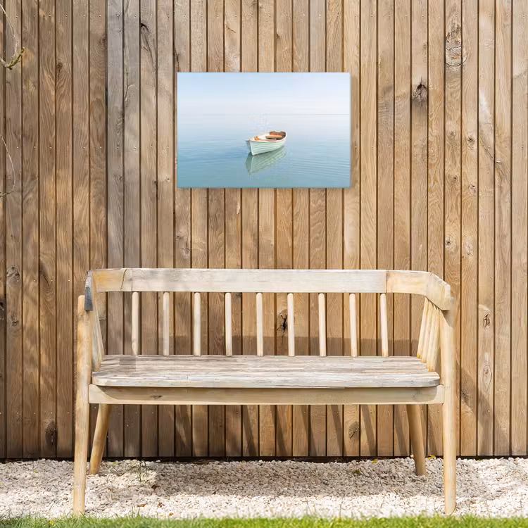 Minimalistisch - Boot - Zee Tuinposter op houten frame 2 cm dik klein -sfeer4