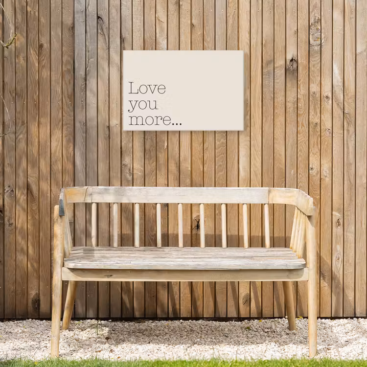 Minimalistisch - Love - Beige Tuinposter op houten frame 2 cm dik klein -sfeer4