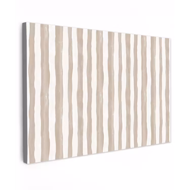 Minimalistisch - Strepen - Beige Tuinposter op houten frame 2 cm dik klein 845 -3d