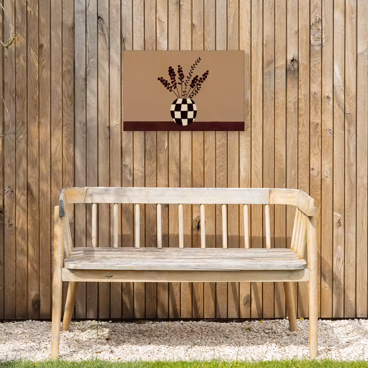 Minimalistisch - Vaas - Bloemen - Bruin Tuinposter op houten frame 2 cm dik klein -sfeer4