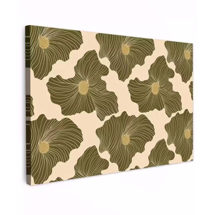 Modern - Abstract - Groen Tuinposter op houten frame 2 cm dik klein 845 -3d