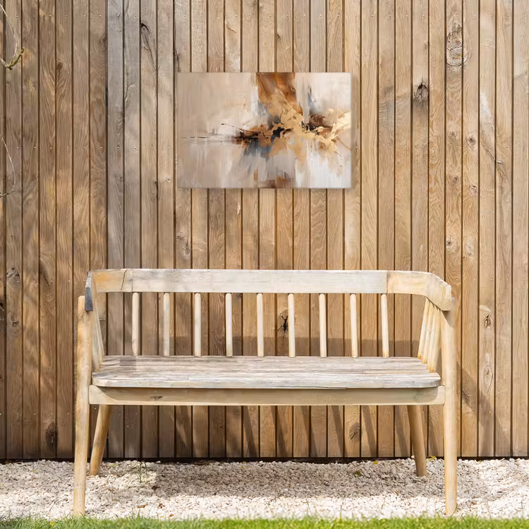 Modern - Bruin - Abstract - Beige Tuinposter op houten frame 2 cm dik klein -sfeer4