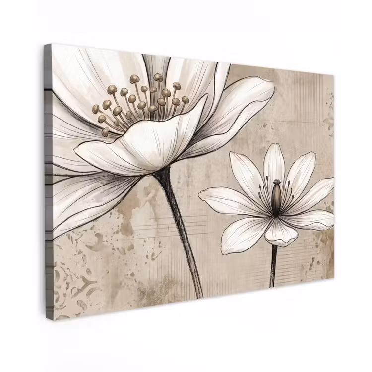 Modern - Design - Wit Tuinposter op houten frame 2 cm dik klein -3d