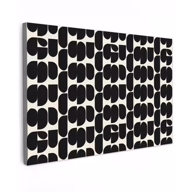 Modern - Patroon - Zwart Tuinposter op houten frame 2 cm dik klein 845 -3d