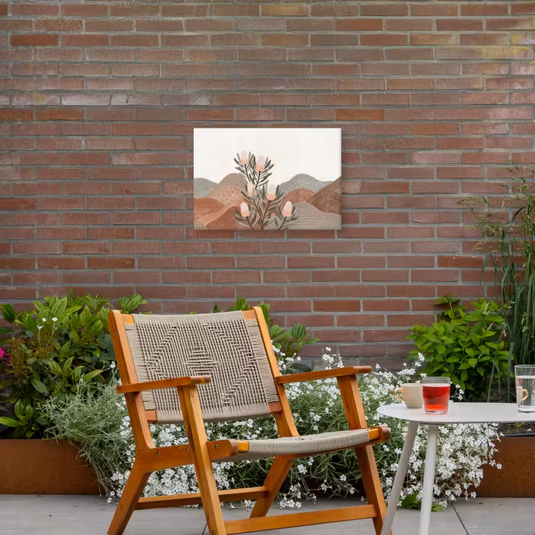 Modern - Heuvels - Terracotta Tuinposter op houten frame 2 cm dik klein -sfeer3