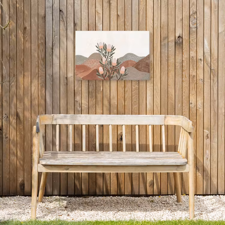 Modern - Heuvels - Terracotta Tuinposter op houten frame 2 cm dik klein -sfeer4