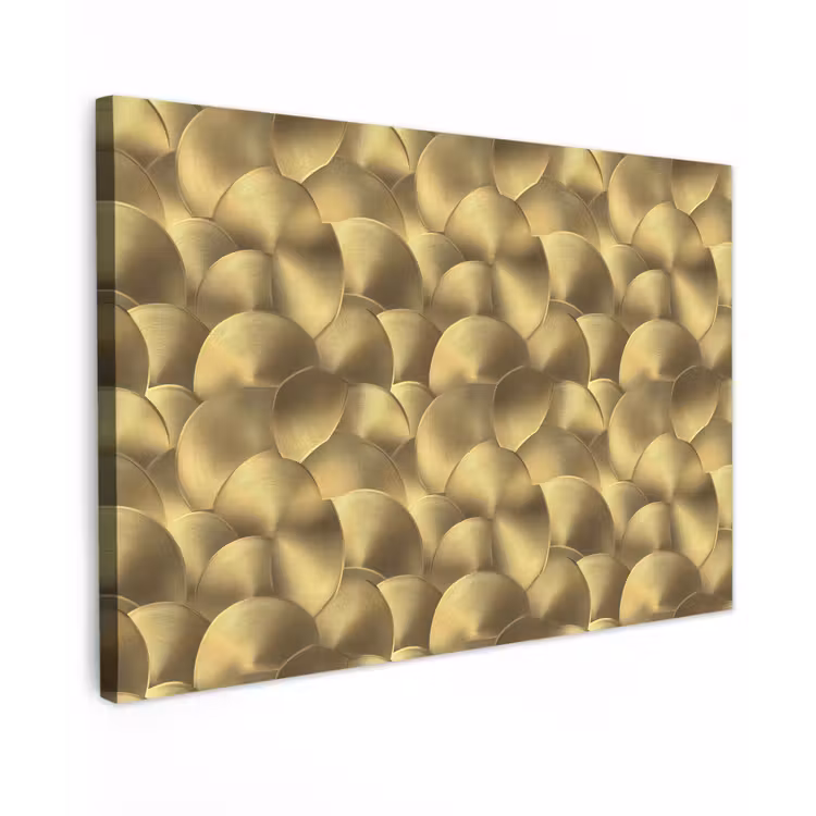 Modern - Cirkel - Goud Tuinposter op houten frame 2 cm dik klein 845 -3d