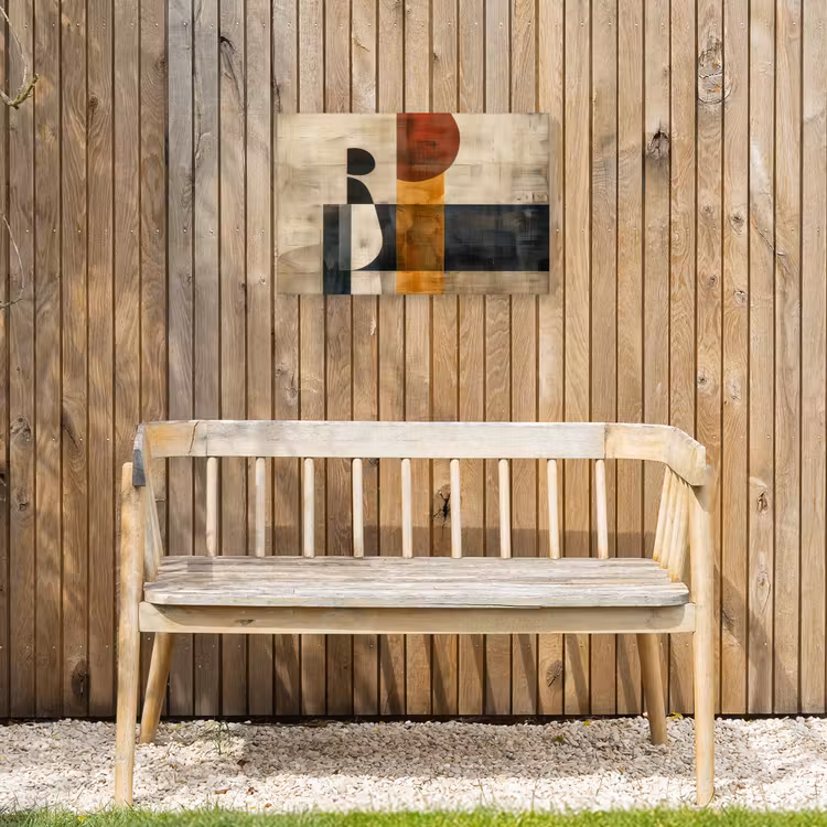 Modern - Kunst - Beige - Industrieel Tuinposter op houten frame 2 cm dik klein -sfeer4