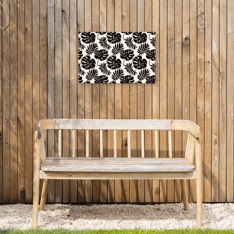 Modern - Monstera - Zwart Tuinposter op houten frame 2 cm dik klein 845 -sfeer4