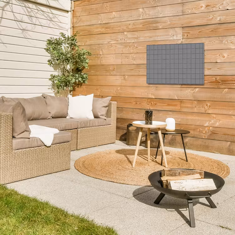 Modern - Patroon - Grijs Tuinposter op houten frame 2 cm dik klein 845 -sfeer2