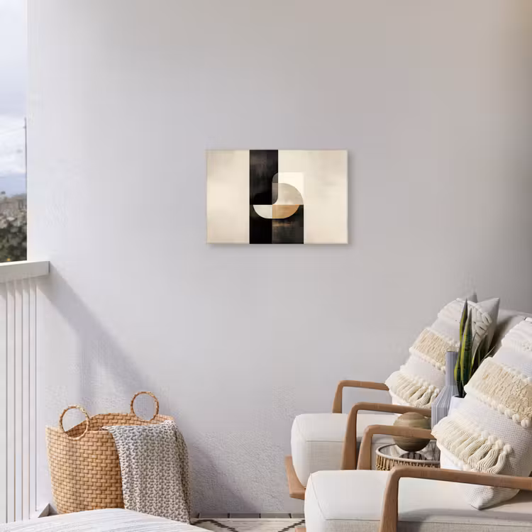 Modern - Vierkant - Vormen Tuinposter op houten frame 2 cm dik klein -sfeer1