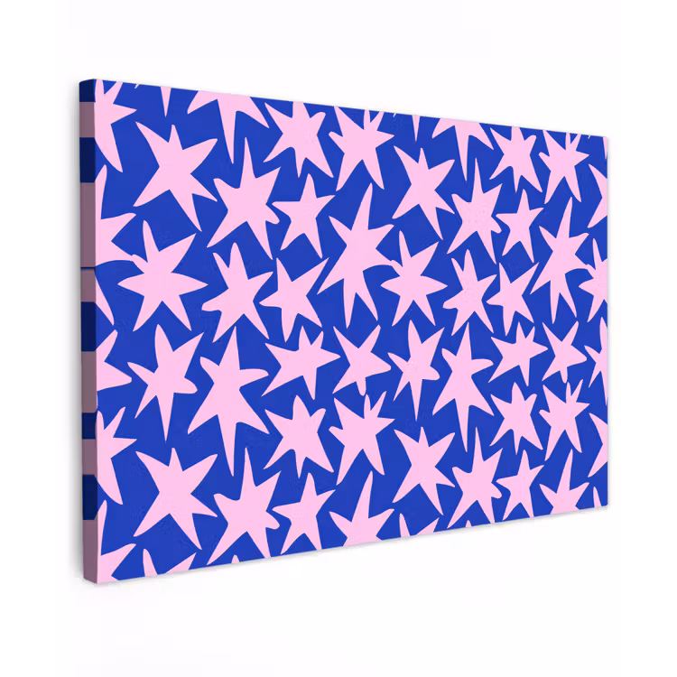Modern - Sterren - Blauw Tuinposter op houten frame 2 cm dik klein 845 -3d