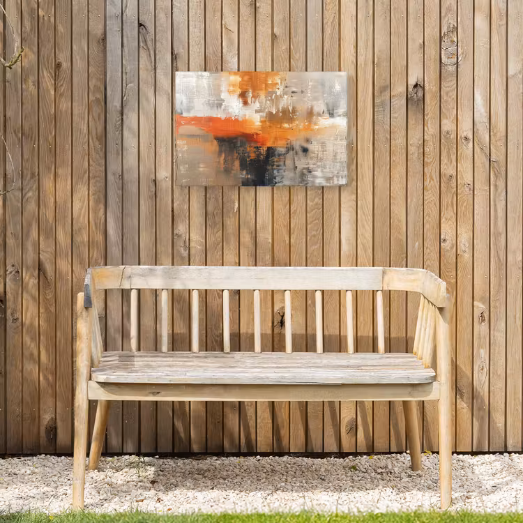 Moderne kunst - Abstract - Goud - Grijs Tuinposter op houten frame 2 cm dik klein -sfeer4