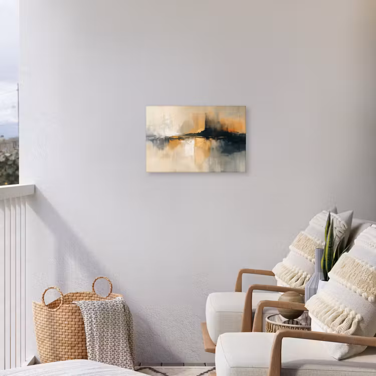 Moderne kunst - Abstract - Zwart Tuinposter op houten frame 2 cm dik klein -sfeer1