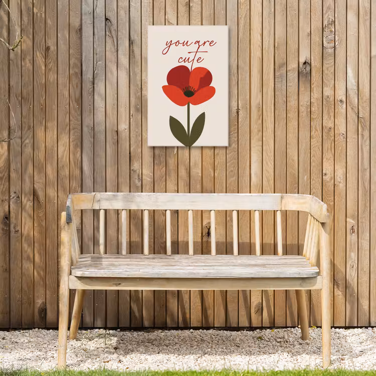 Klaproos - Bloem - Rood - Valentijn Tuinposter op houten frame 2 cm dik klein -sfeer4