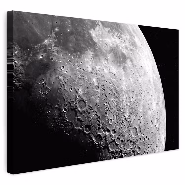 Outdoor Leinwand - Mond – Krater – Weltraum - Maan - Kraters - Ruimte Tuinposter op houten frame 2 cm dik klein