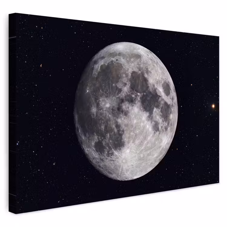 Outdoor Leinwand - Mond – Sterne – Weltraum - Maan - Sterren - Ruimte Tuinposter op houten frame 2 cm dik klein