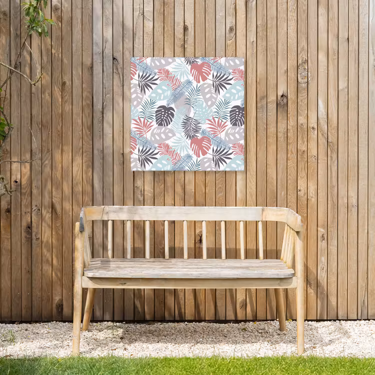 Monstera - Pastel - Bladeren - Tropical Tuinposter op houten frame 2 cm dik klein -sfeer4