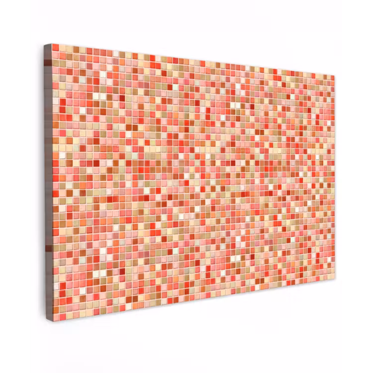 Mozaïek - Tegel - Patroon - Kleurrijk Tuinposter op houten frame 2 cm dik klein 845 -3d