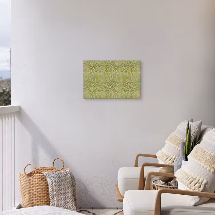 Mozaïek - Patroon - Groen Tuinposter op houten frame 2 cm dik klein 845 -sfeer1