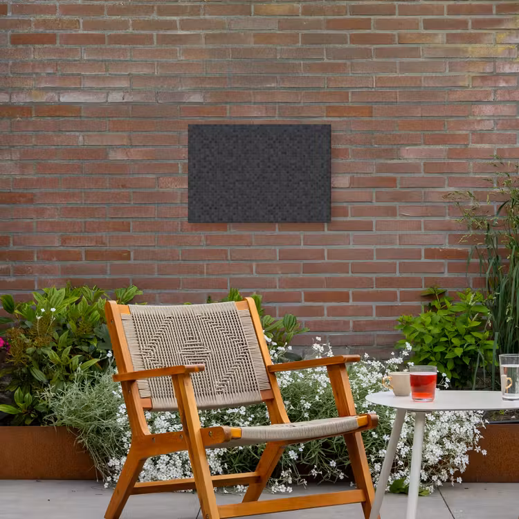 Mozaïek - Patroon - Zwart Tuinposter op houten frame 2 cm dik klein 845 -sfeer3