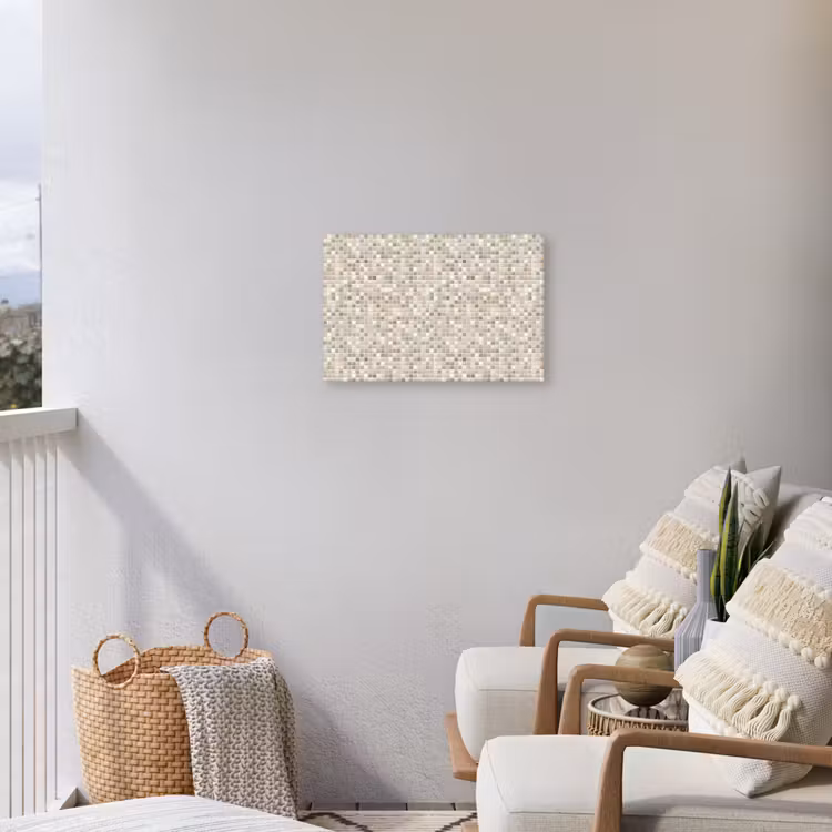 Mozaïek - Patroon- Taupe Tuinposter op houten frame 2 cm dik klein 845 -sfeer1