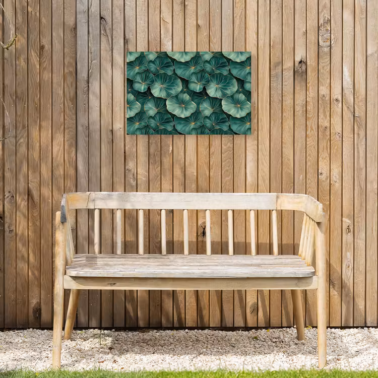 Patroon - Bladeren - Groen Tuinposter op houten frame 2 cm dik klein 845 -sfeer4