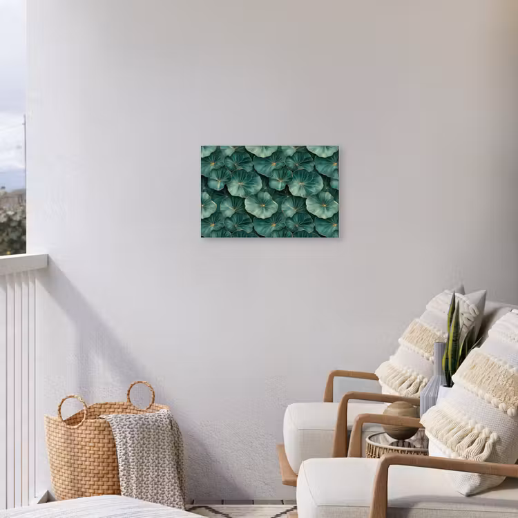 Patroon - Bladeren - Groen Tuinposter op houten frame 2 cm dik klein 845 -sfeer1