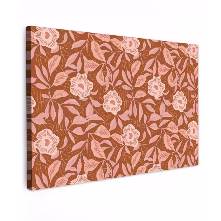 Patroon - Bladeren - Terracotta Tuinposter op houten frame 2 cm dik klein 845 -3d