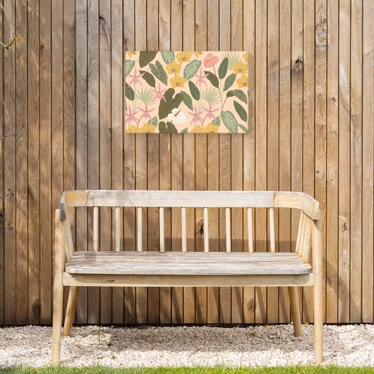 Patroon - Bloemen - Kleurrijk Tuinposter op houten frame 2 cm dik klein -sfeer4