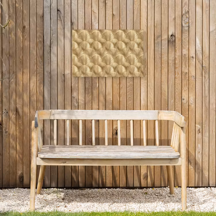 Patroon - Waaier -  Goud Tuinposter op houten frame 2 cm dik klein 845 -sfeer4