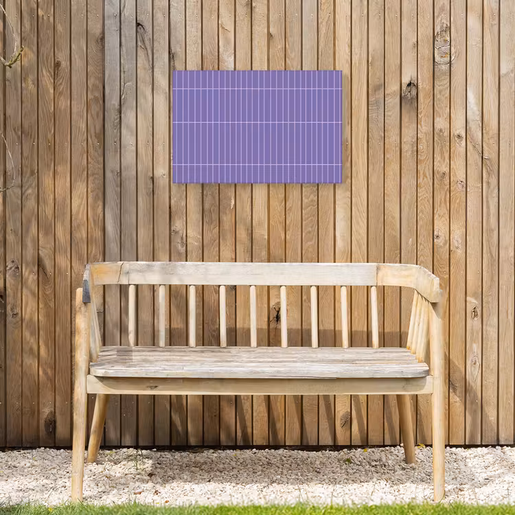 Patroon - Tegel - Lila Tuinposter op houten frame 2 cm dik klein 845 -sfeer4