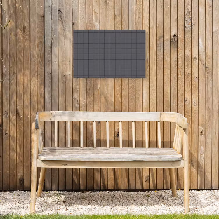 Patroon - Tegel - Grafiet - Grijs Tuinposter op houten frame 2 cm dik klein 845 -sfeer4