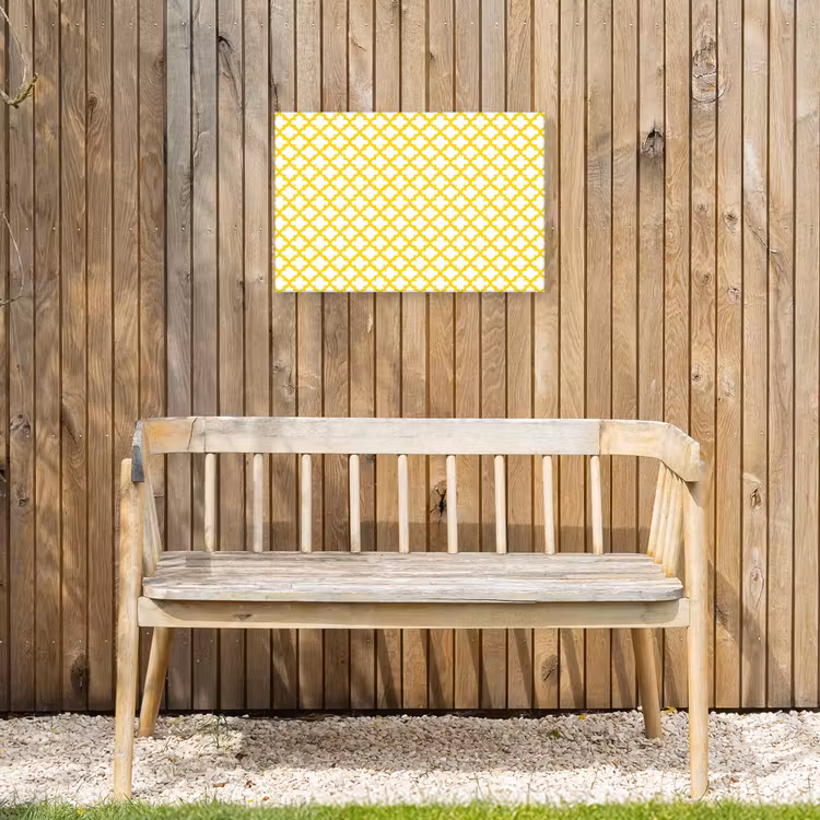 Patroon - Geometrisch - Klassiek - Geel Tuinposter op houten frame 2 cm dik klein 845 -sfeer4